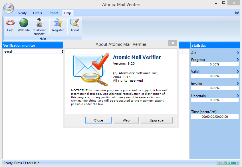 atomic mail verifier 9.30 registeration key